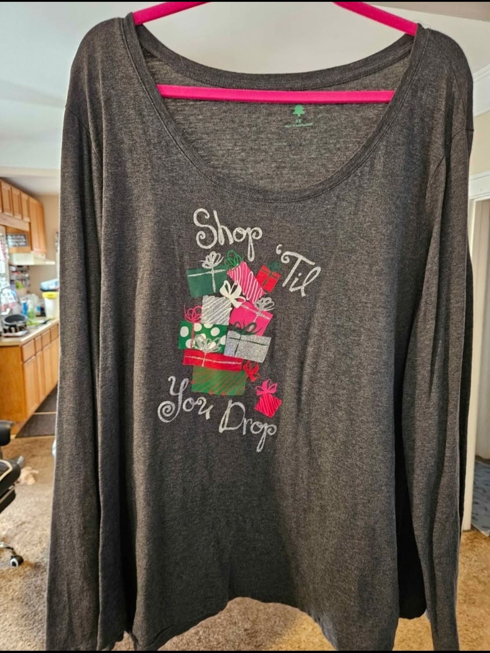 Women's long sleeve "Shop 'til Drop" 3XL